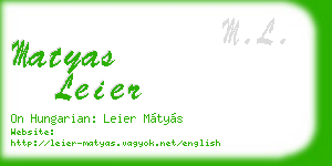 matyas leier business card