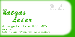 matyas leier business card